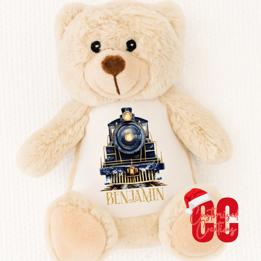 Christmas navy train reindeer teddy