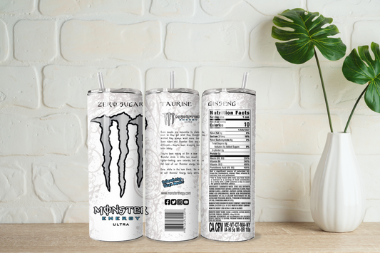 White monster 20oz tumbler