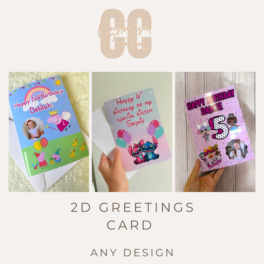 Personalised 2D Birthday Card | Custom Design Any Theme