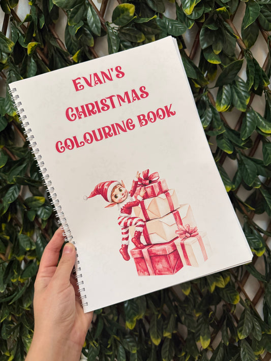 Christmas elf colouring book
