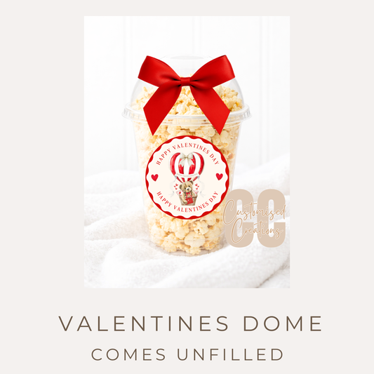 Valentine’s Popcorn & Sweet Dome Container – Hot Air Balloon Design (Unfilled)