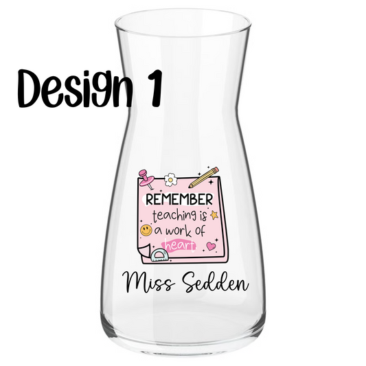 personalised teacher vase - 10 designs