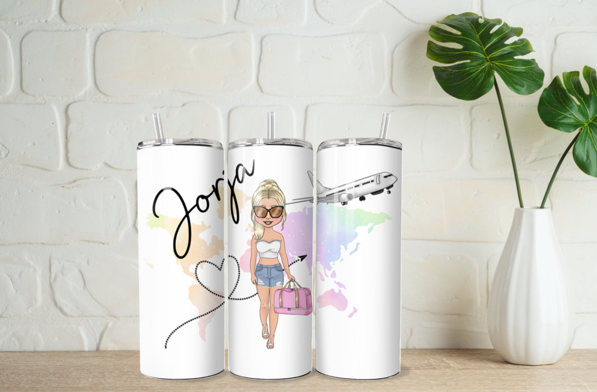 20oz holiday plane tumbler