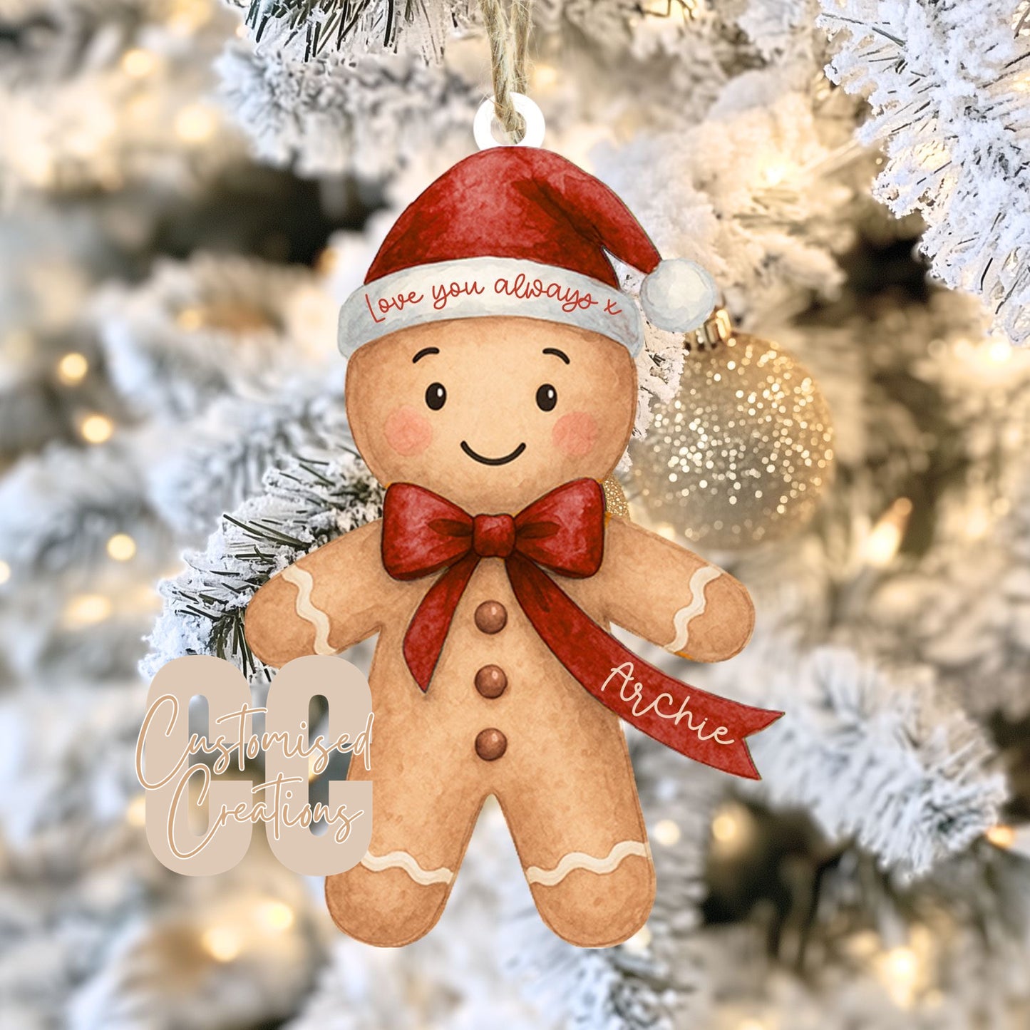 Gingerbread acrylic bauble - all colours