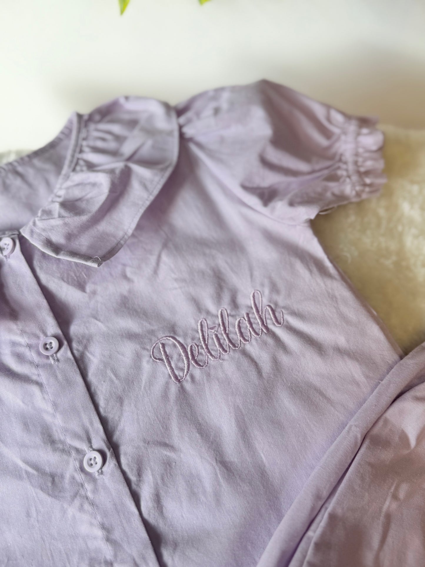 Embroidered linen frill summer set - all colours