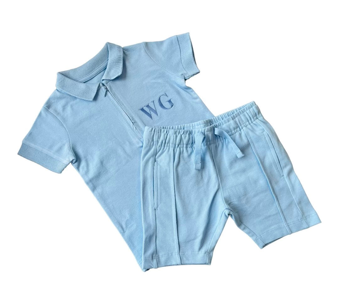 Kids Smart Polo Short Set – Embroidered Name