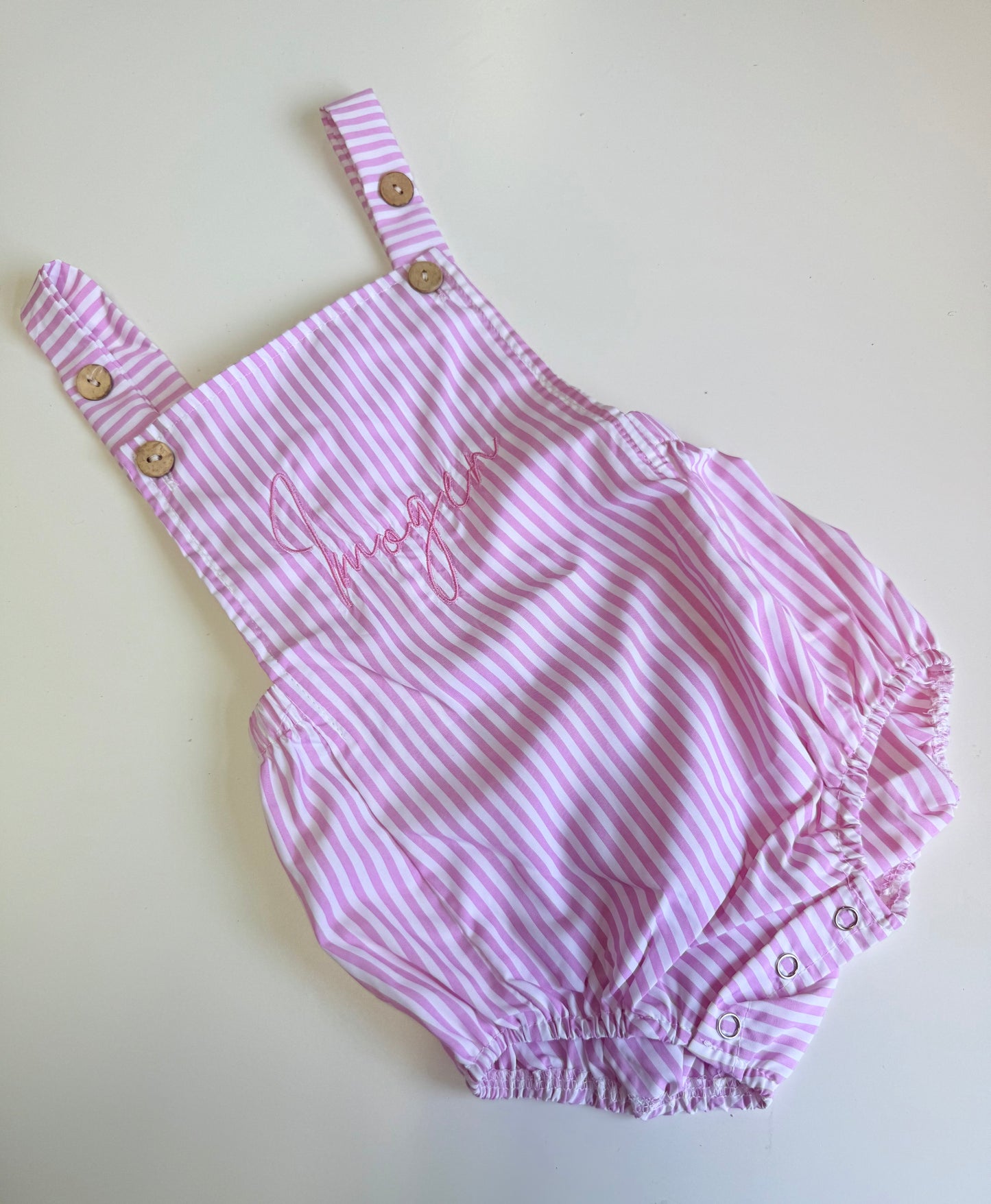 Dungaree romper - embroidered