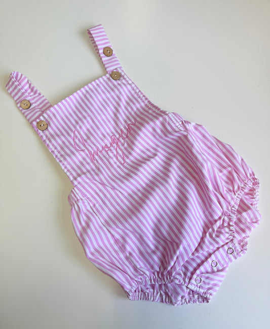 Dungaree romper - embroidered