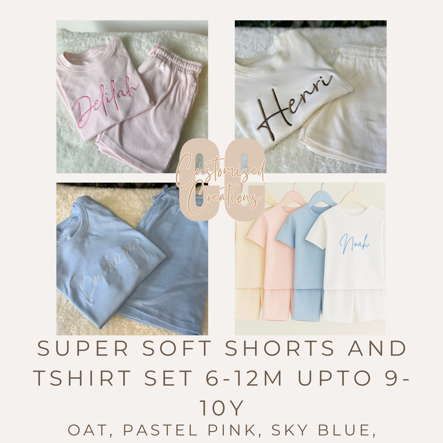 Personalised Children’s Shorts & T-Shirt Set | Custom Name Embroidery