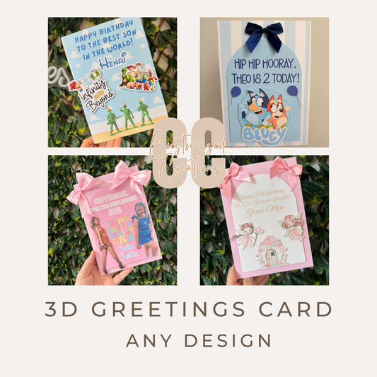 3D birthday card - any design