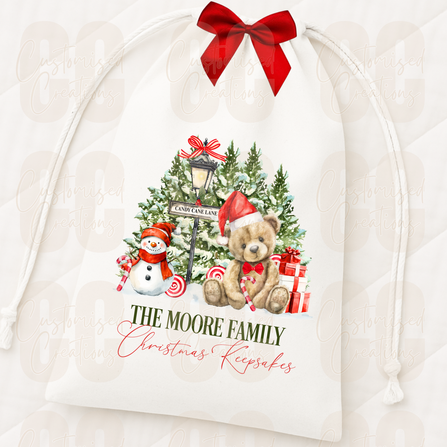 Christmas gift sack - Red bear