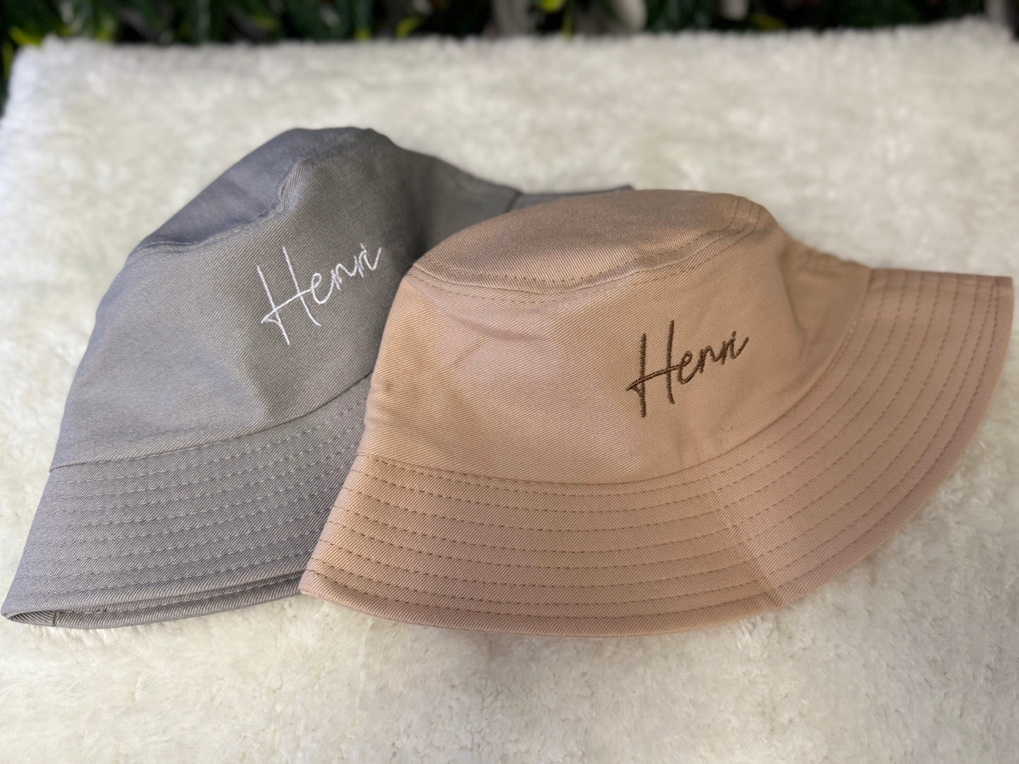 Children’s embroidered bucket hat - all colours