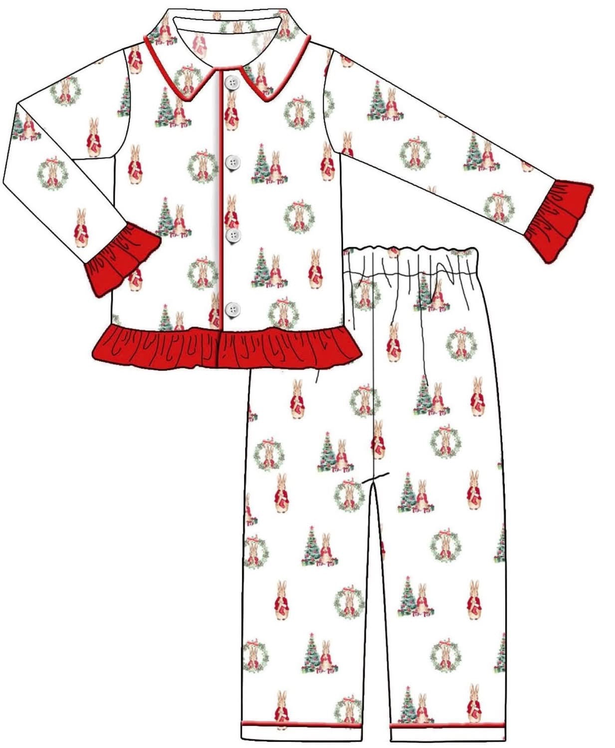 Peter rabbit Christmas pyjamas - embroidered with name