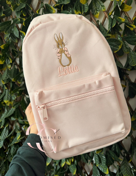 Embroidered backpack - Peter/flopsy rabbit