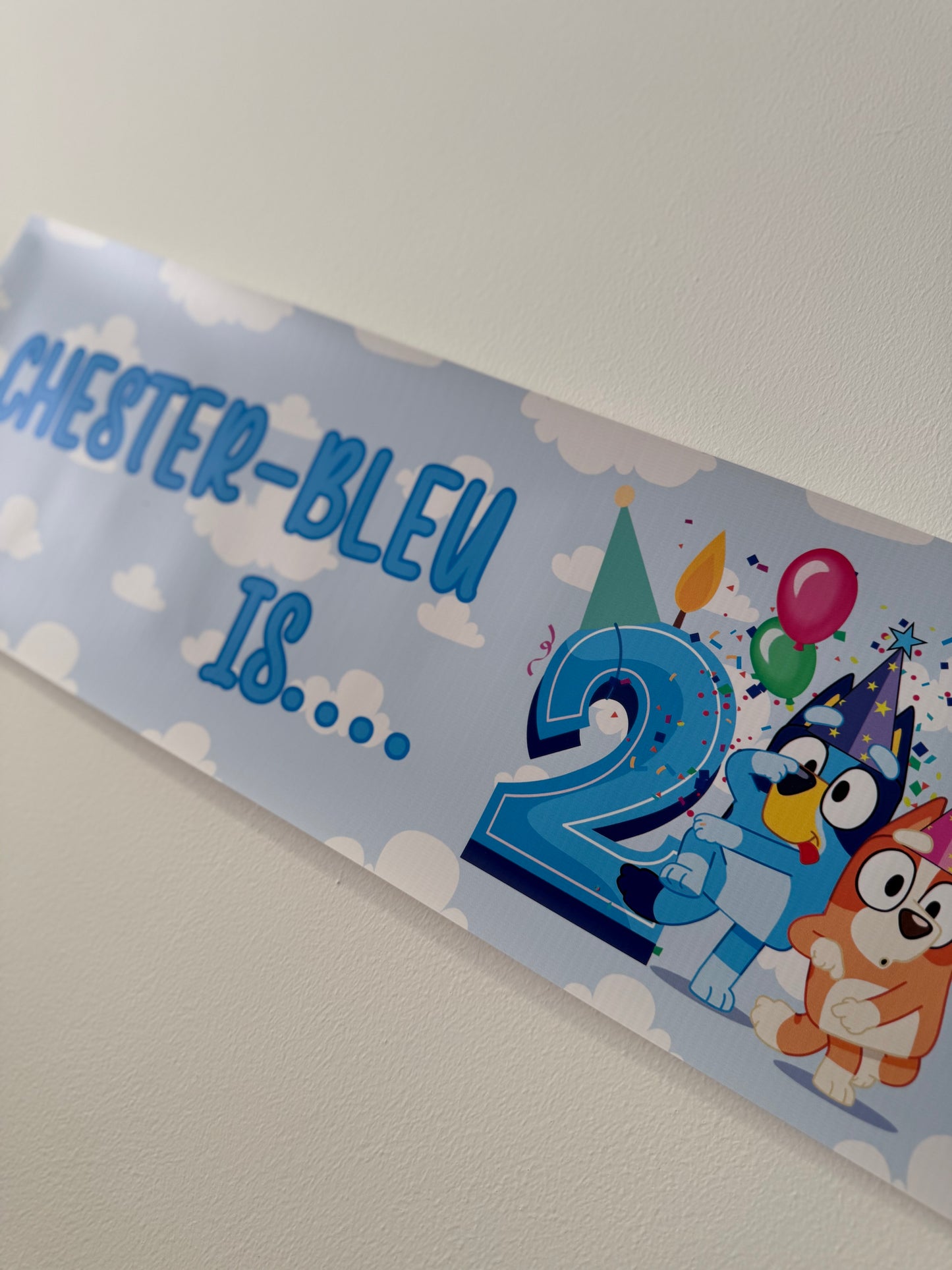 Birthday PVC UV banner 28cm x 90cm - any design