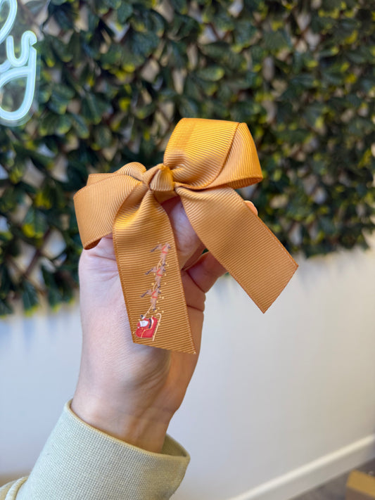 Bronze Santa sleigh bow