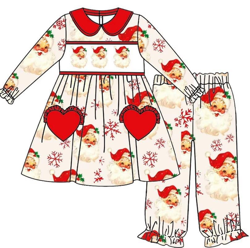 Traditional Santa Pyjamas Embroidered