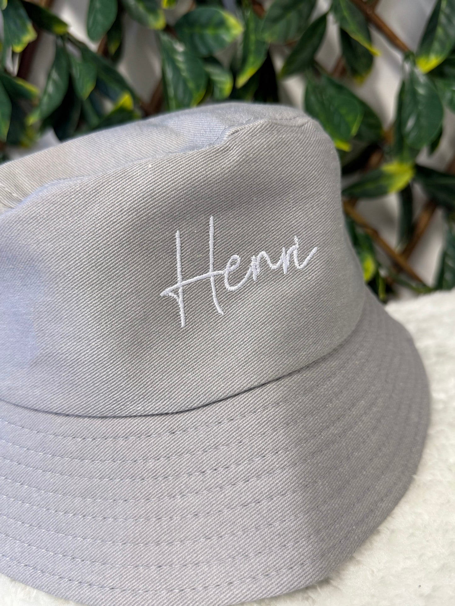 Children’s embroidered bucket hat - all colours