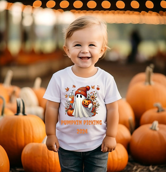Pumpkin picking ghost tshirt