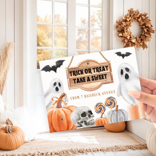 Take a treat Halloween aluminium sign