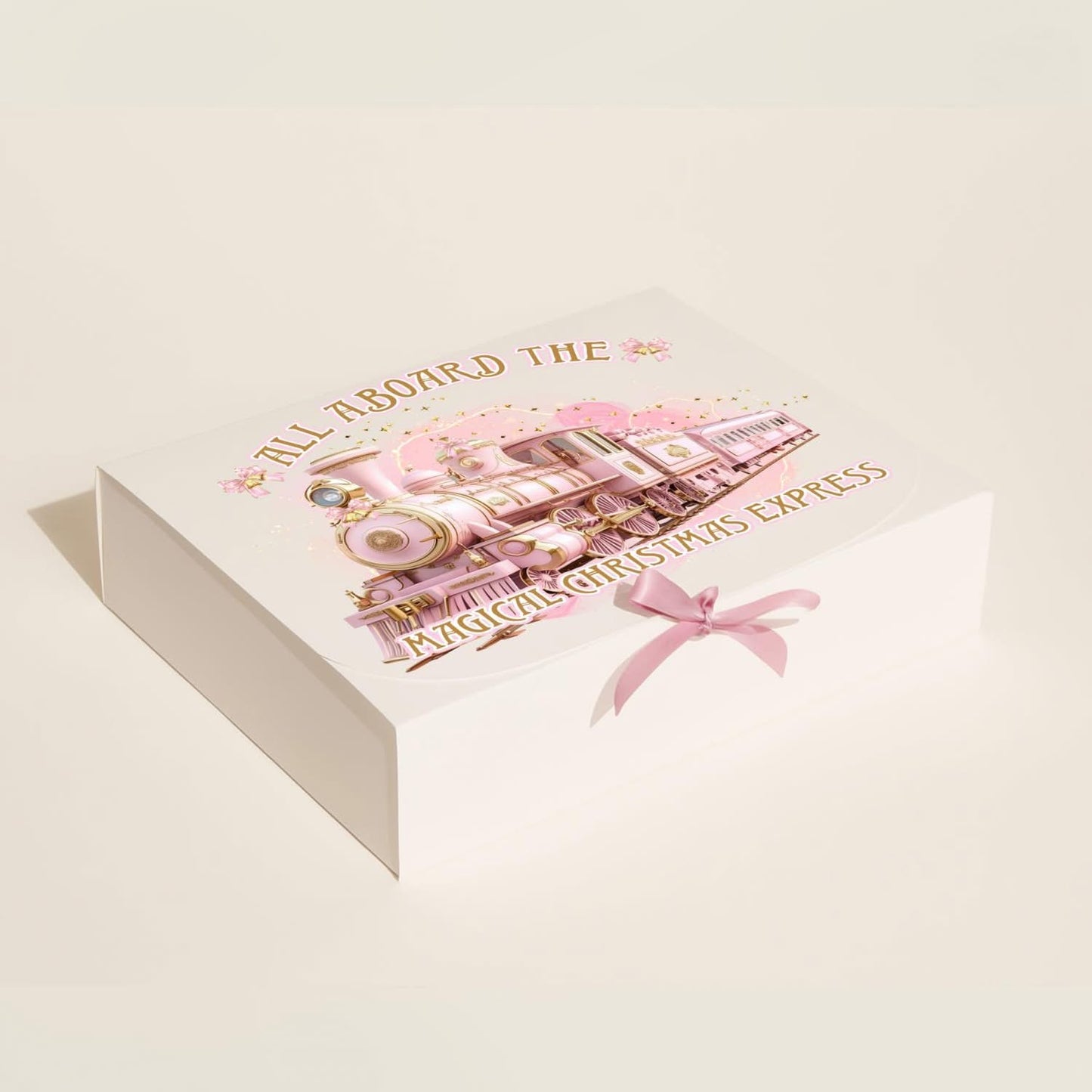 Pink Christmas train express gift box