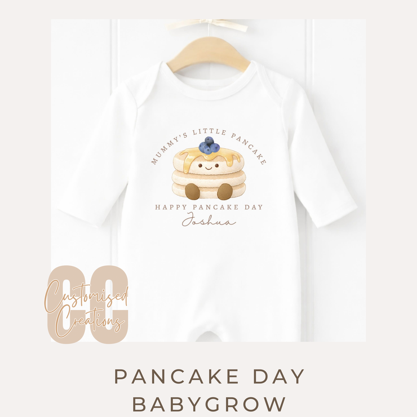 Personalised Pancake Day Babygrow – “Mummy’s Little Pancake”