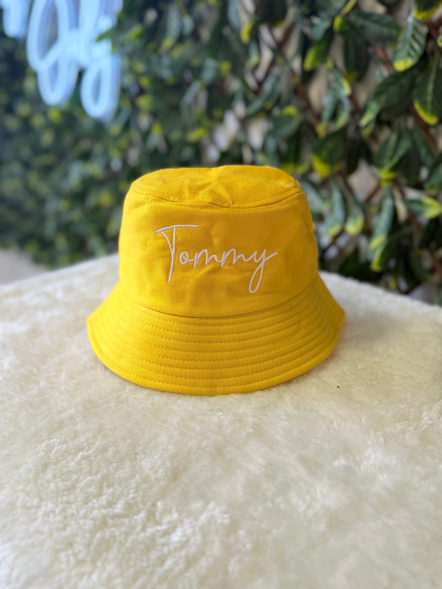 Children’s embroidered bucket hat - all colours