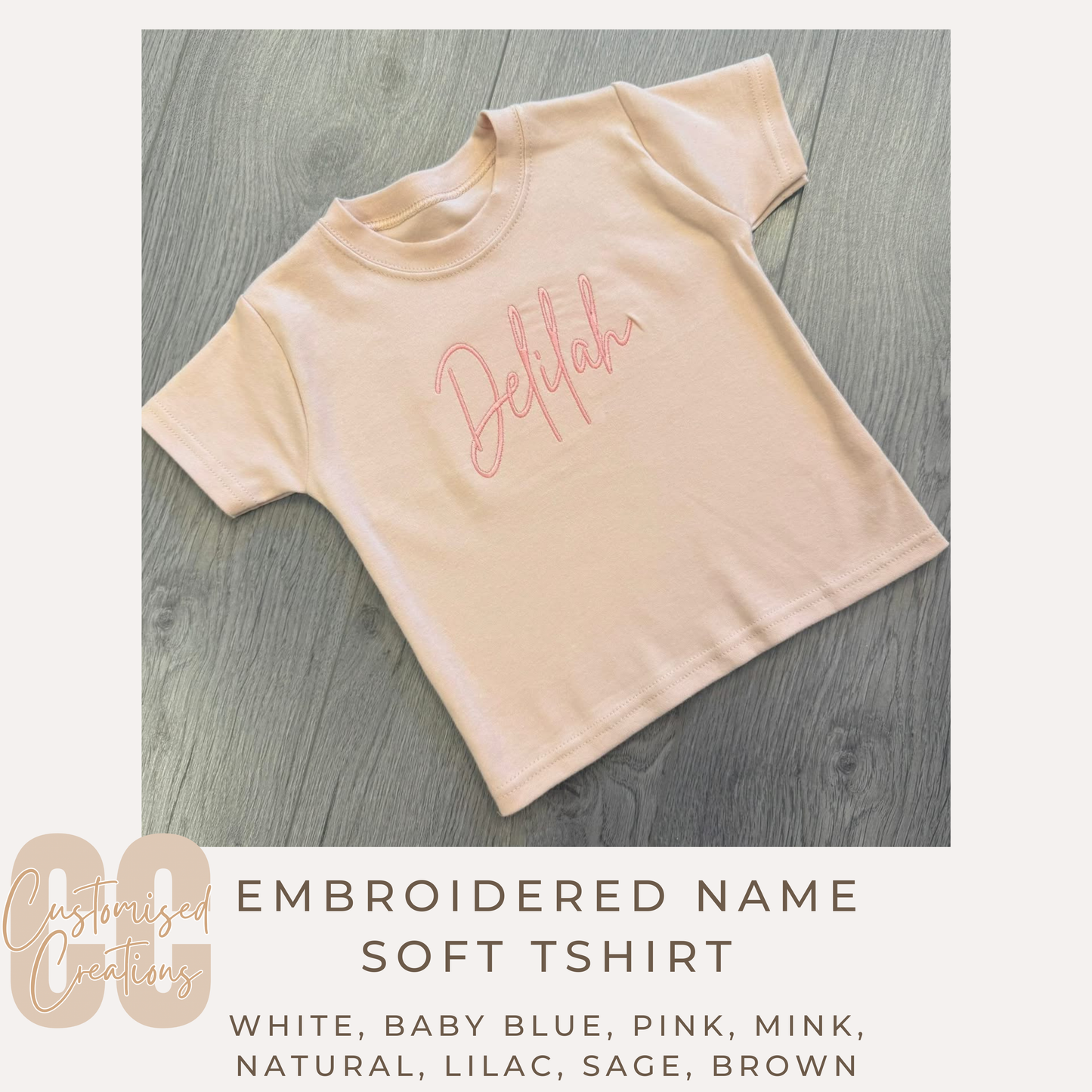 Embroidered Name T-Shirt | All Colours