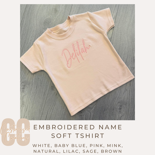 Embroidered Name T-Shirt | All Colours