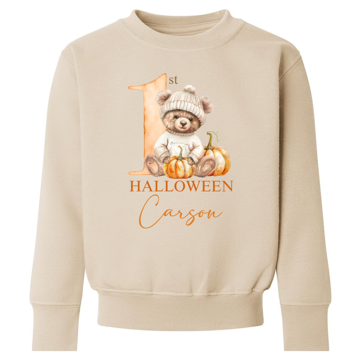 1st Halloween pumpkin bear sweatshirt