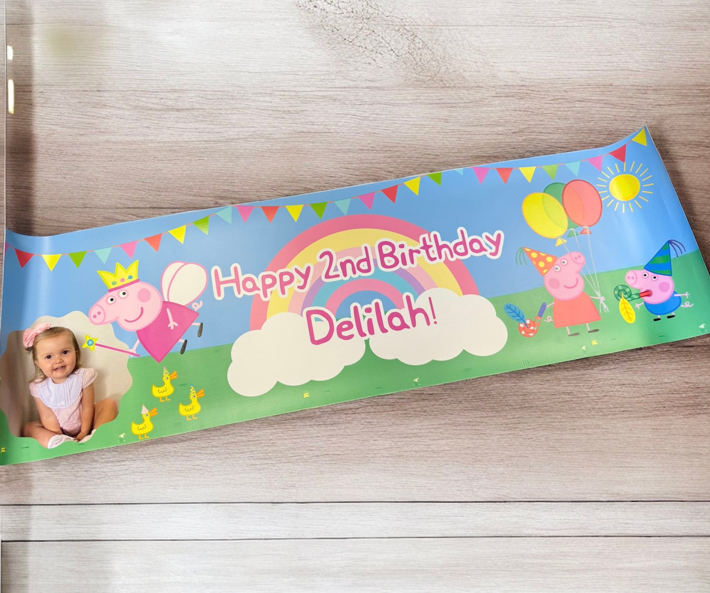 Birthday PVC UV banner 28cm x 90cm - any design