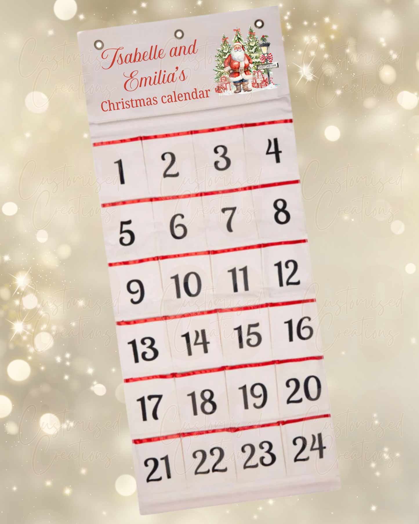 Christmas countdown calendar - any design from our Christmas design