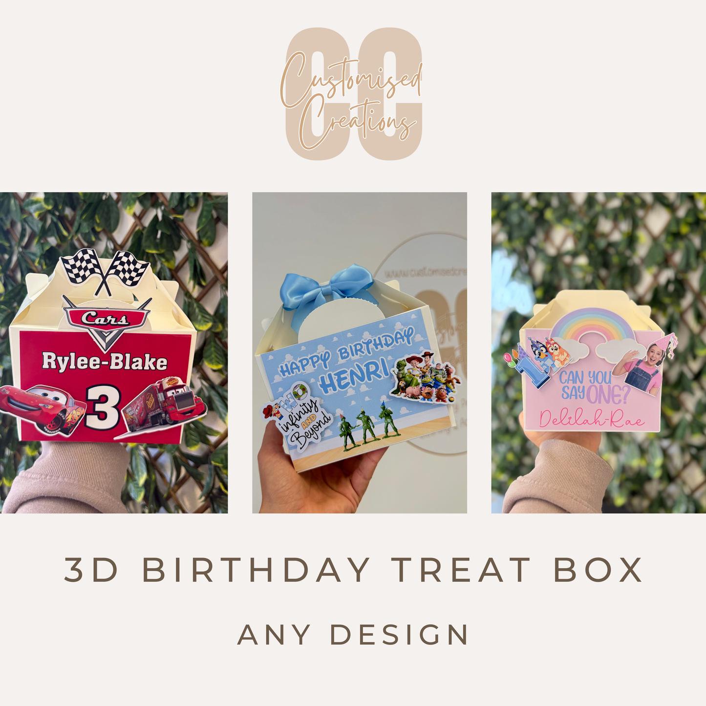 Personalised 3D Birthday Treat Box | Custom Design Any Theme