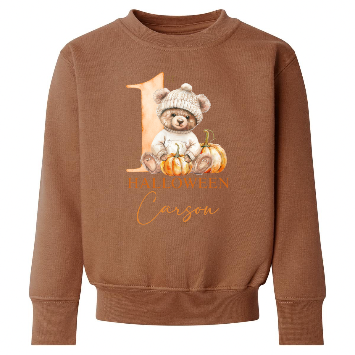 1st Halloween pumpkin bear sweatshirt
