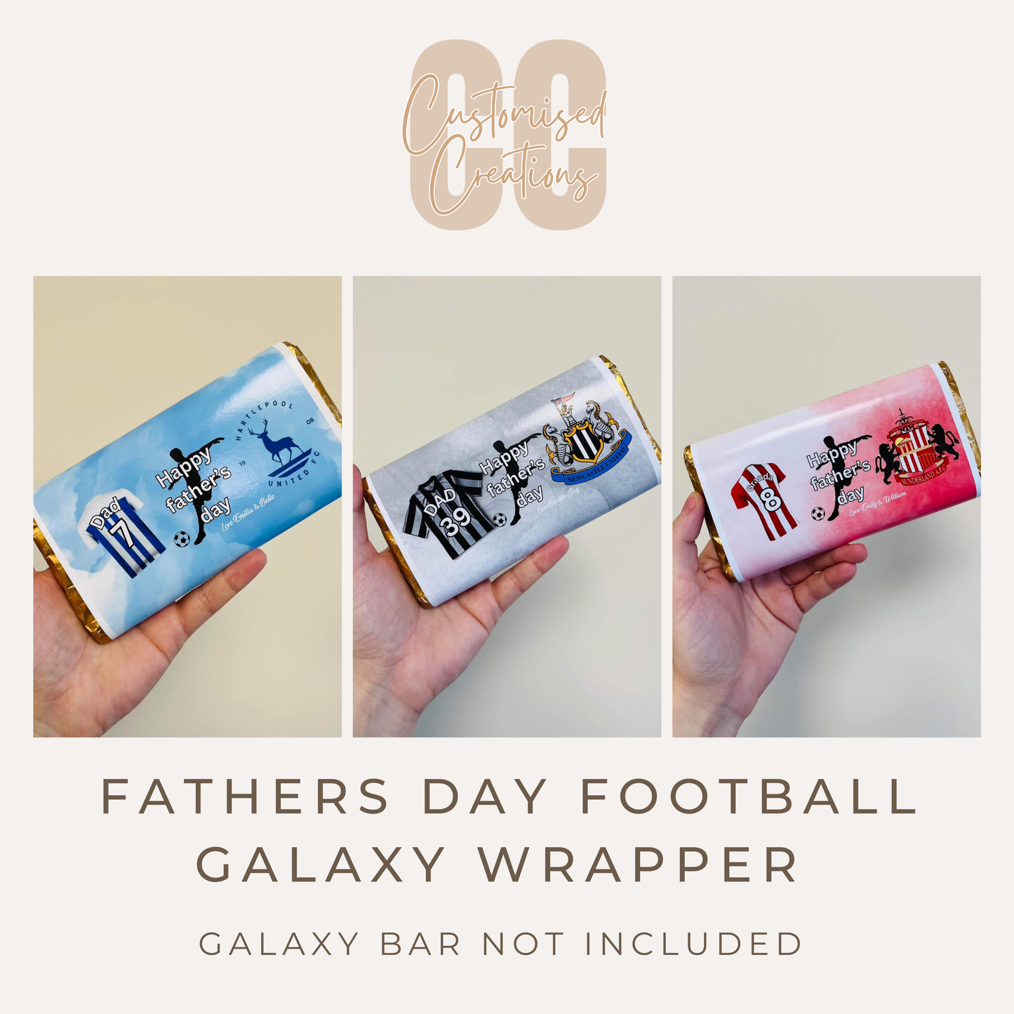 Personalised Father’s Day Galaxy Bar Wrapper – Football Design