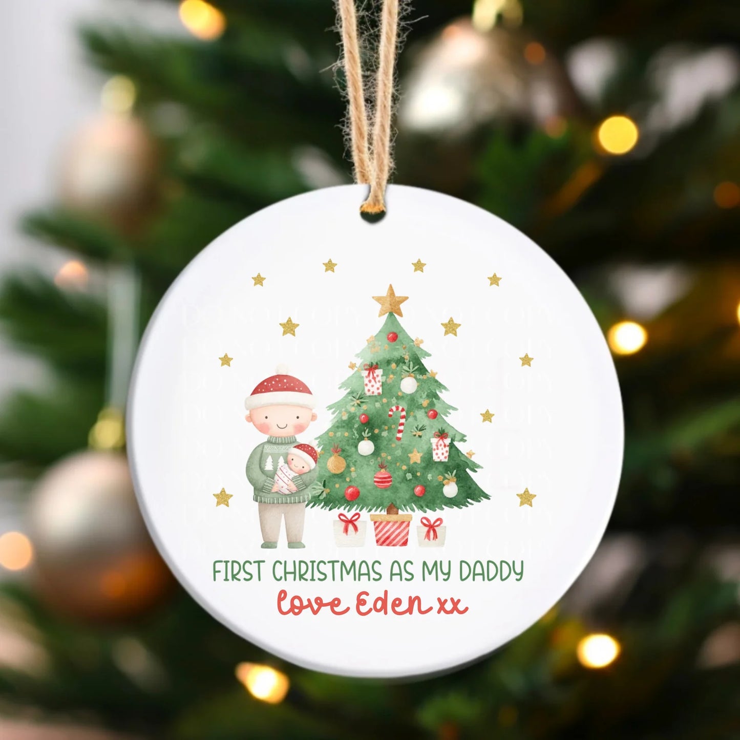 Ceramic bauble - 1st Christmas as daddy