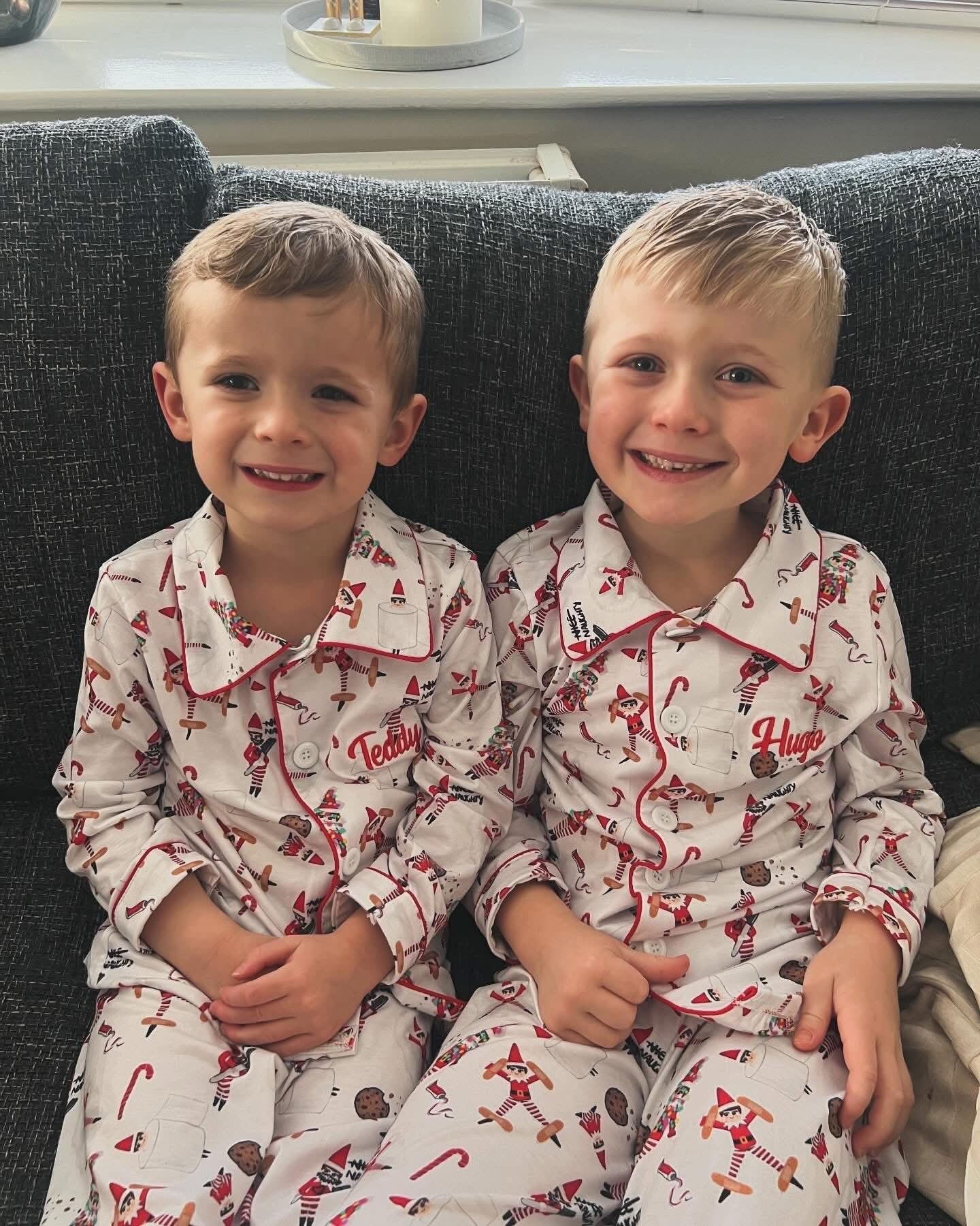 Naughty Elf Christmas pyjamas - embroidered with name