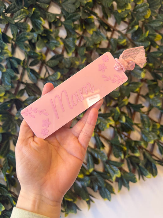 Pink acrylic mam bookmark