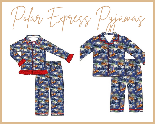 Polar express Christmas pyjamas - embroidered with name