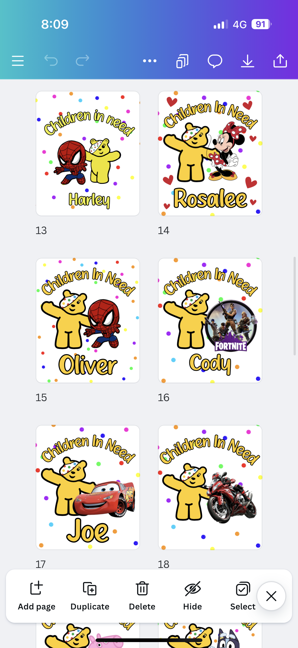 Children in need bib/babygrow/vest