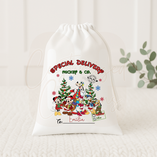 Christmas gift sack - special delivery minnie