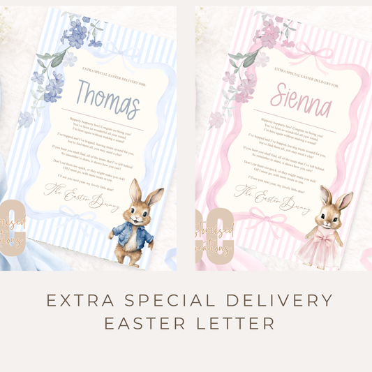 Personalised Extra Special Easter Letter – Pink or Blue Bunny