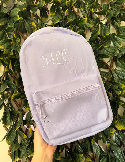 Embroidered backpack -  initials