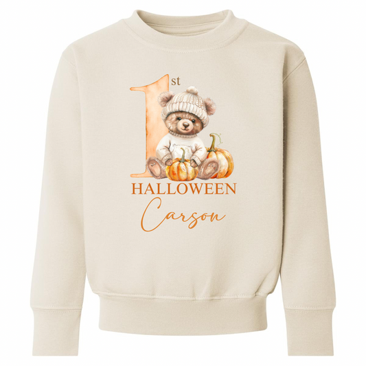 1st Halloween pumpkin bear sweatshirt