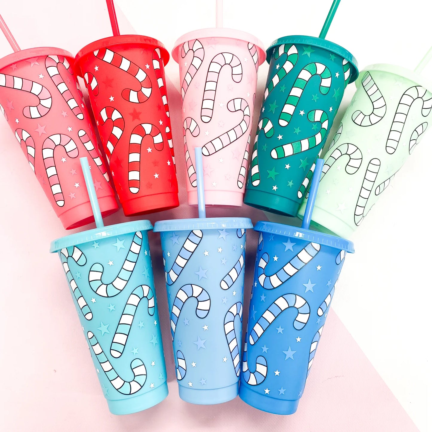 Christmas candy cane 24oz cold cup