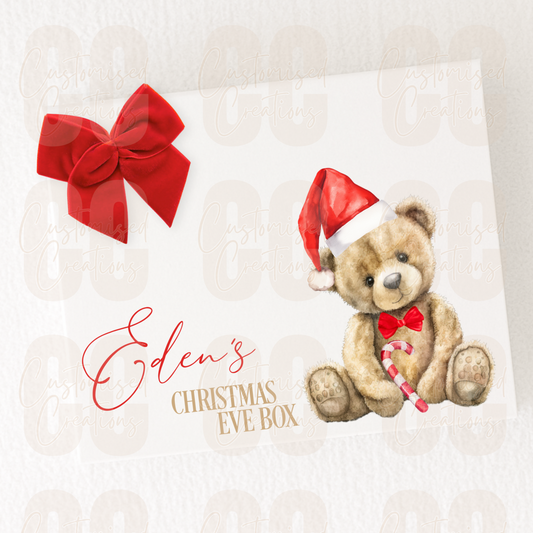 Magnetic Christmas gift box - Christmas red bear with hat