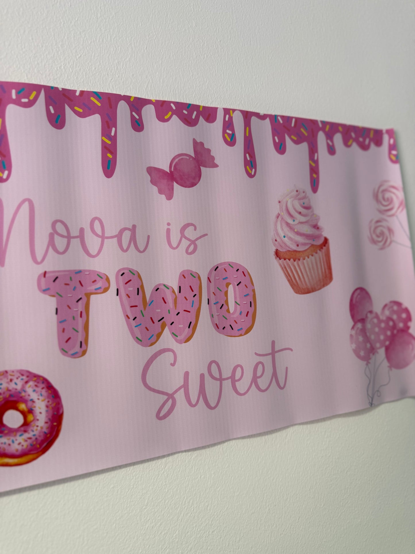 Birthday PVC UV banner 28cm x 90cm - any design