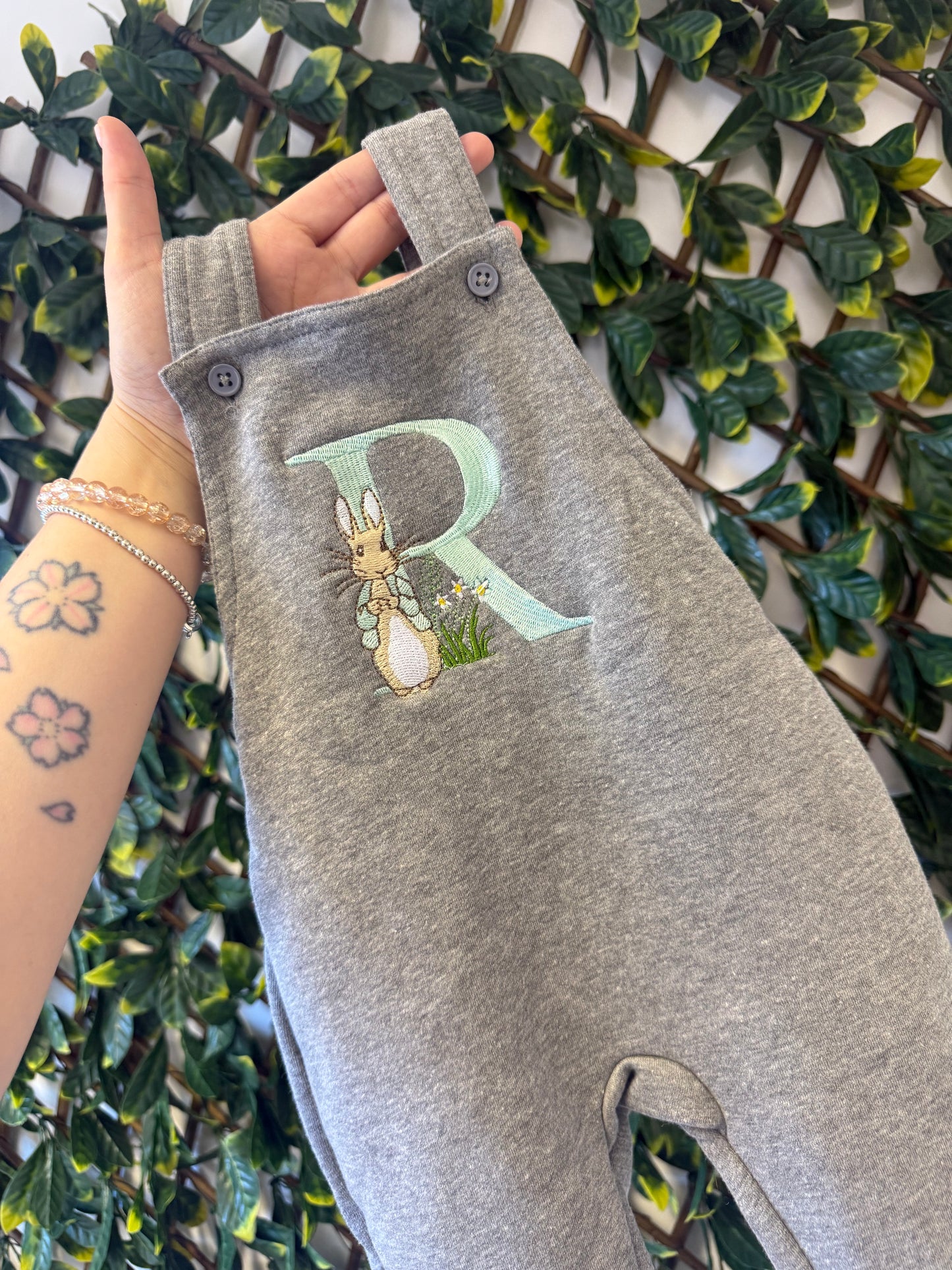 Grey Overalls - Peter Rabbit Initial