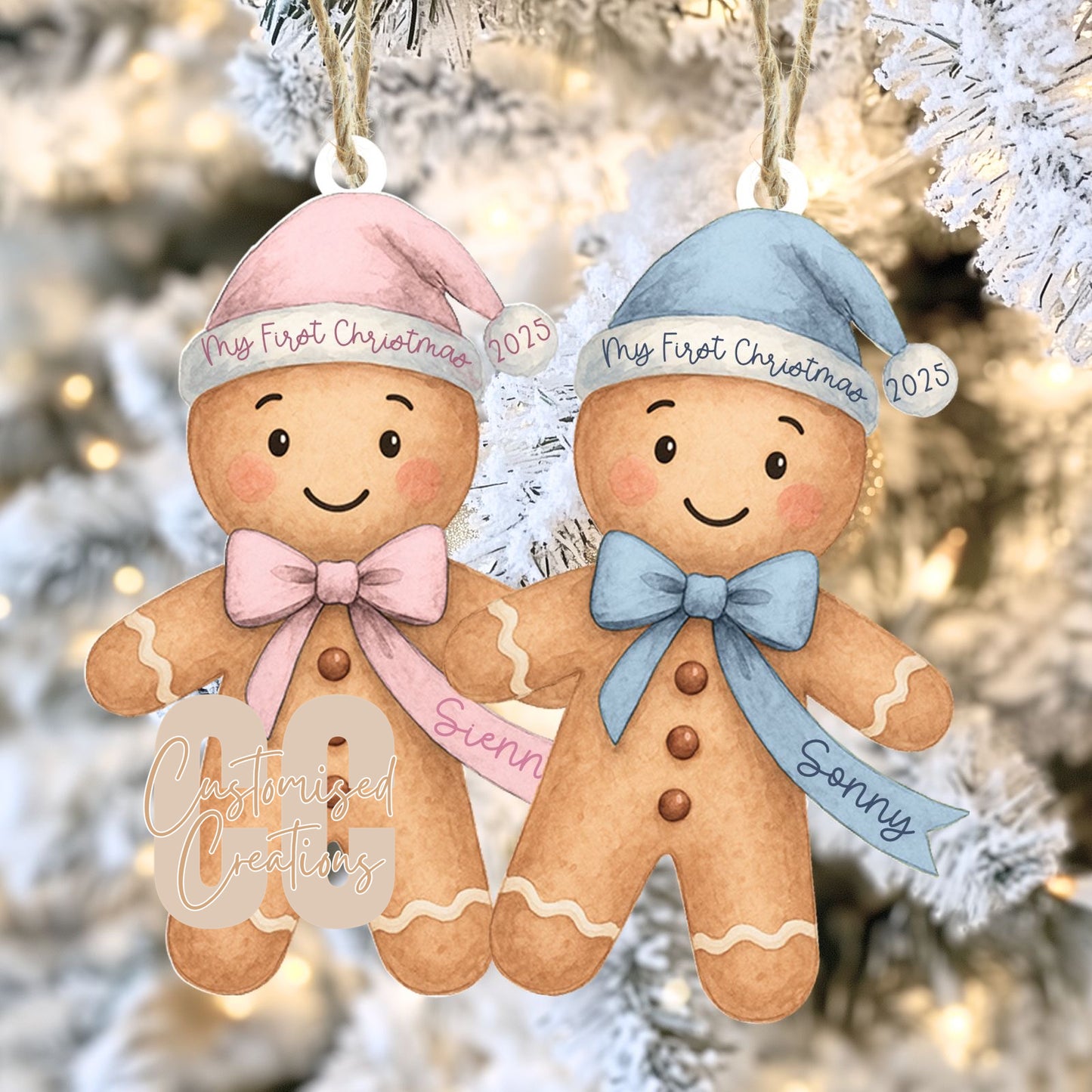 Gingerbread acrylic bauble - all colours