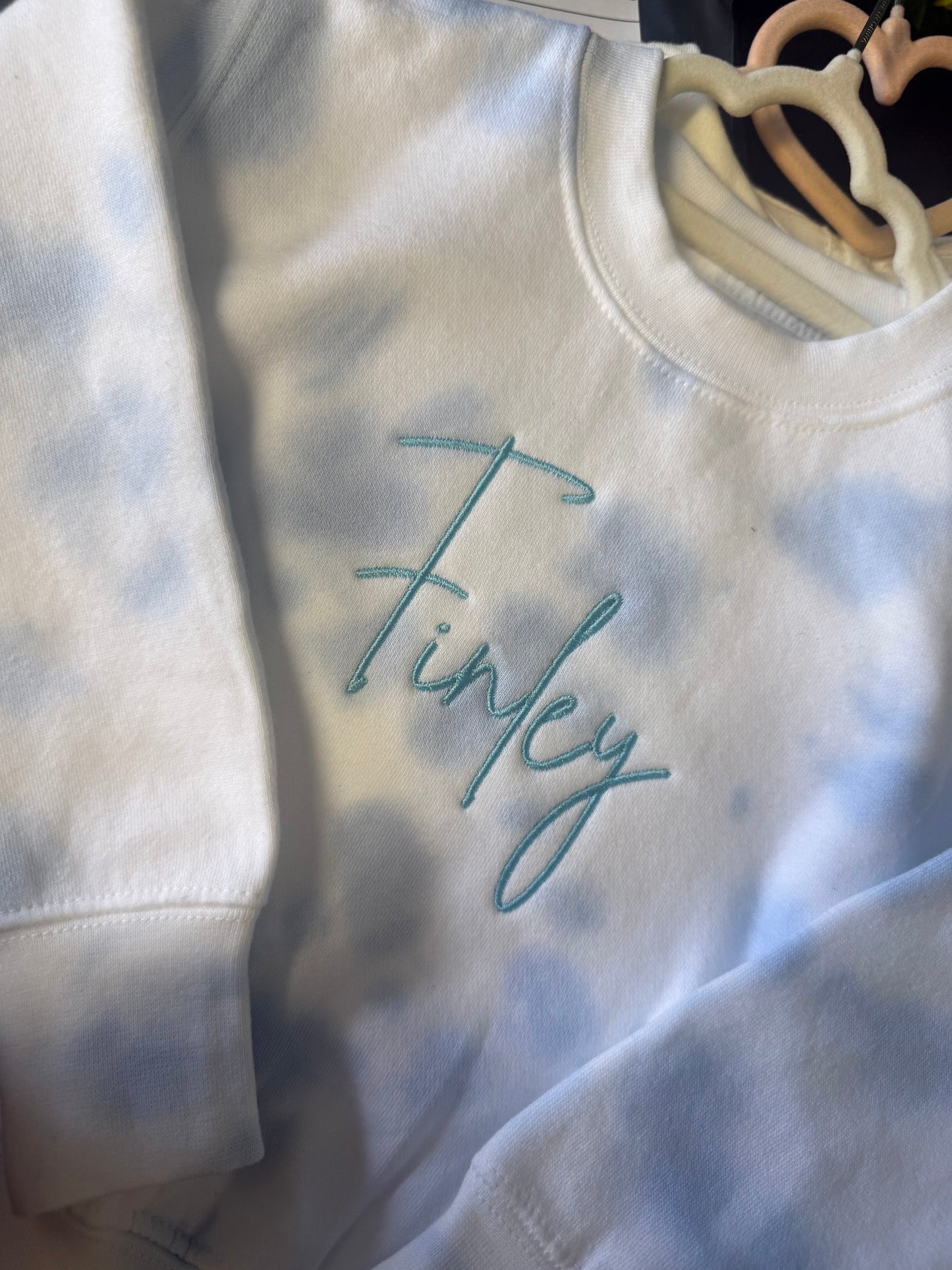 Embroidered tie dye sweatshirt